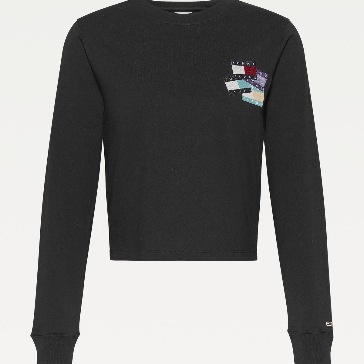 TOMMY HILFIGER - Polera Con Parche Tj Negro Tommy Jeans