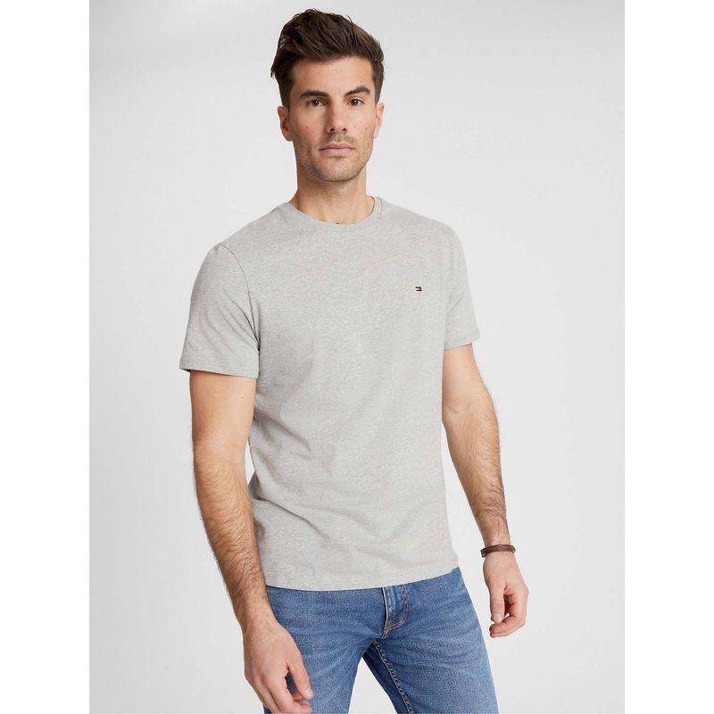 TOMMY HILFIGER - Polera Essential Cotton C-Neck Slim Fit Gris Tommy Hilfiger