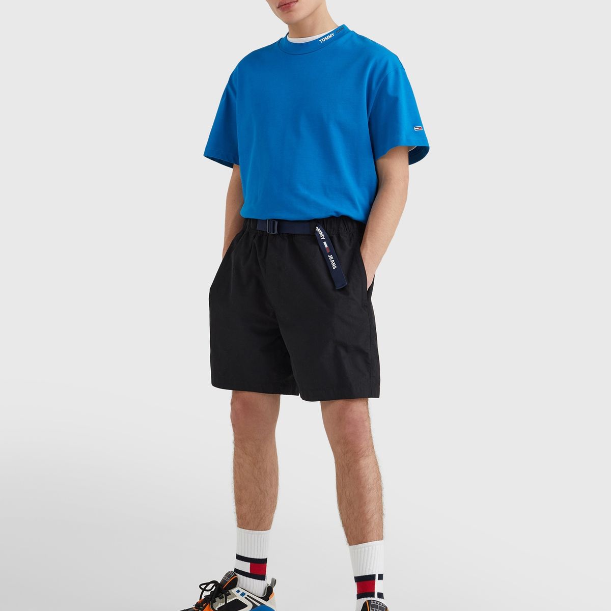 TOMMY HILFIGER - Bermuda Con Cinturón  Negro Tommy Jeans