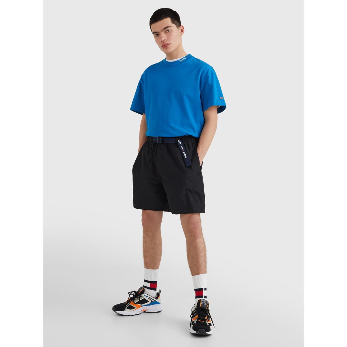 TOMMY HILFIGER - Bermuda Con Cinturón  Negro Tommy Jeans