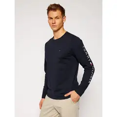 TOMMY HILFIGER - Polera Essential Flag Logo Azul