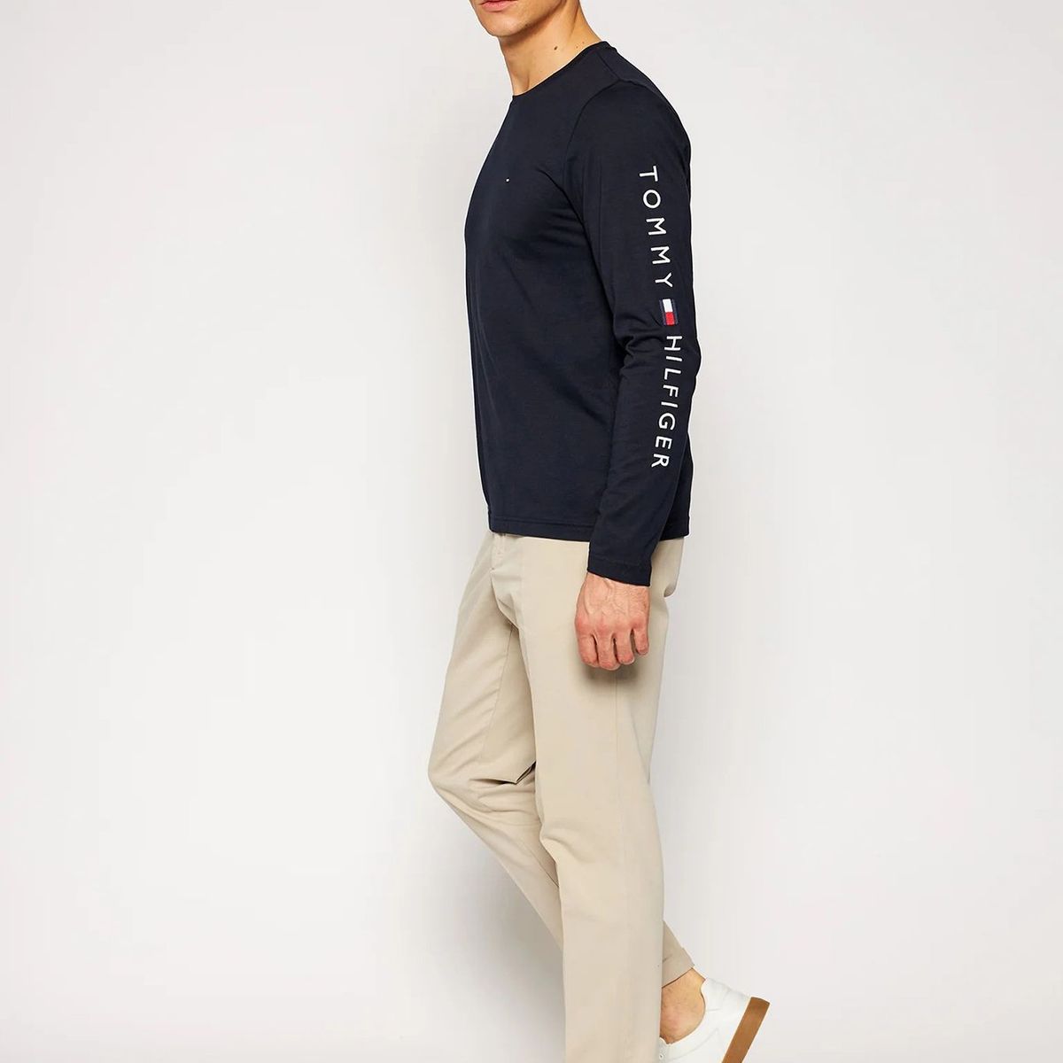 TOMMY HILFIGER - Polera Essential Flag Logo Azul Tommy Hilfiger