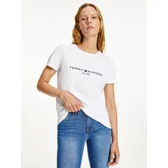 TOMMY HILFIGER - Polera Heritage Logo Bordado Blanco