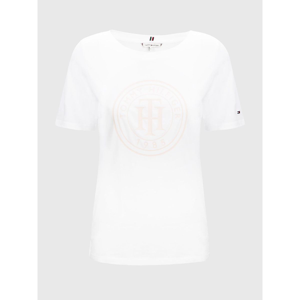 TOMMY HILFIGER - Polera C-Neck Circle Logo Blanco Tommy Hilfiger