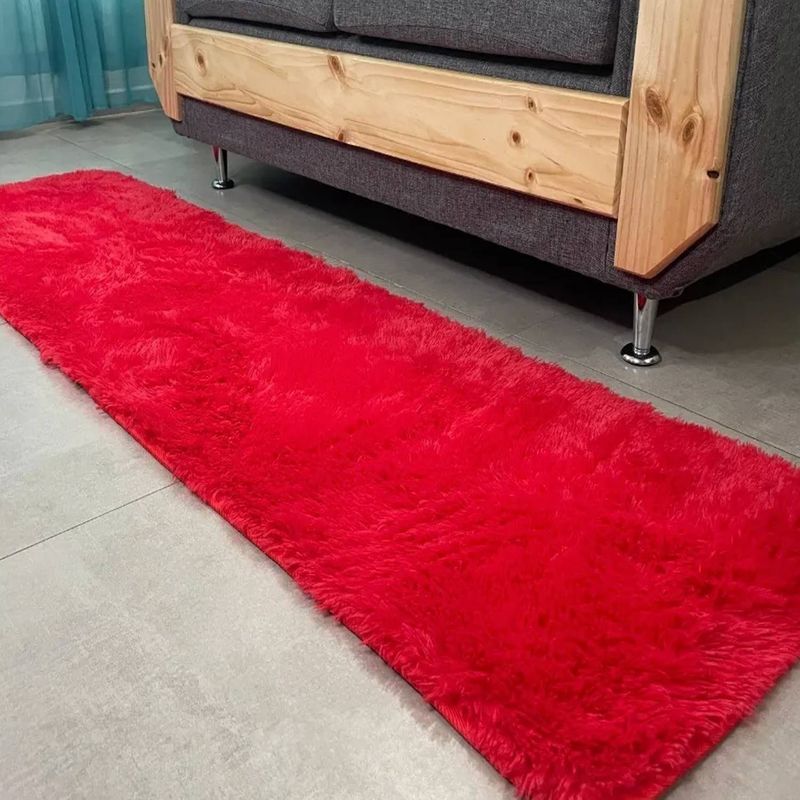 ANGELES DEL HOGAR - Alfombras peludas Pasilleras Bajadas de cama 55x200cm Rojo