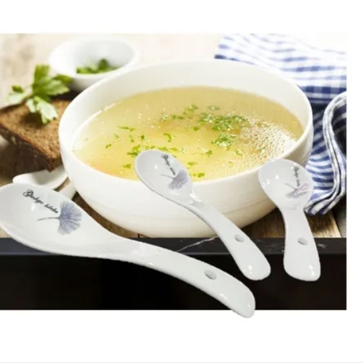 GENERICO - Juego De 4 Cucharas De Sopa De Cerámica Japonesa