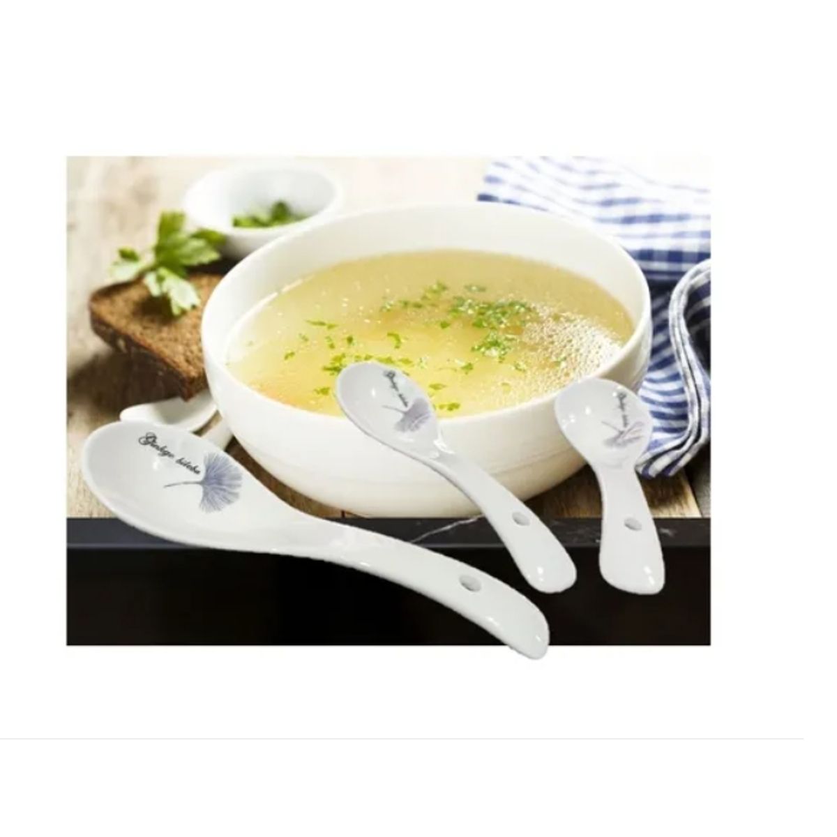 GENERICO - Juego De 4 Cucharas De Sopa De Cerámica Japonesa