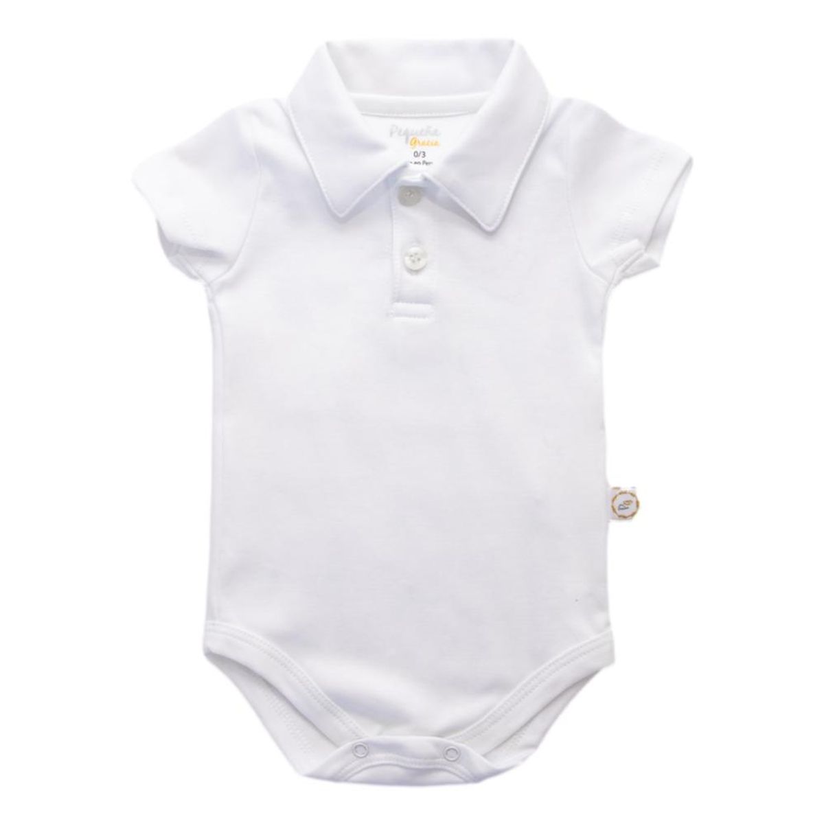 PEQUEÑA GRACIA - Body Alex Blanco Liso 100 Algodón Pima.