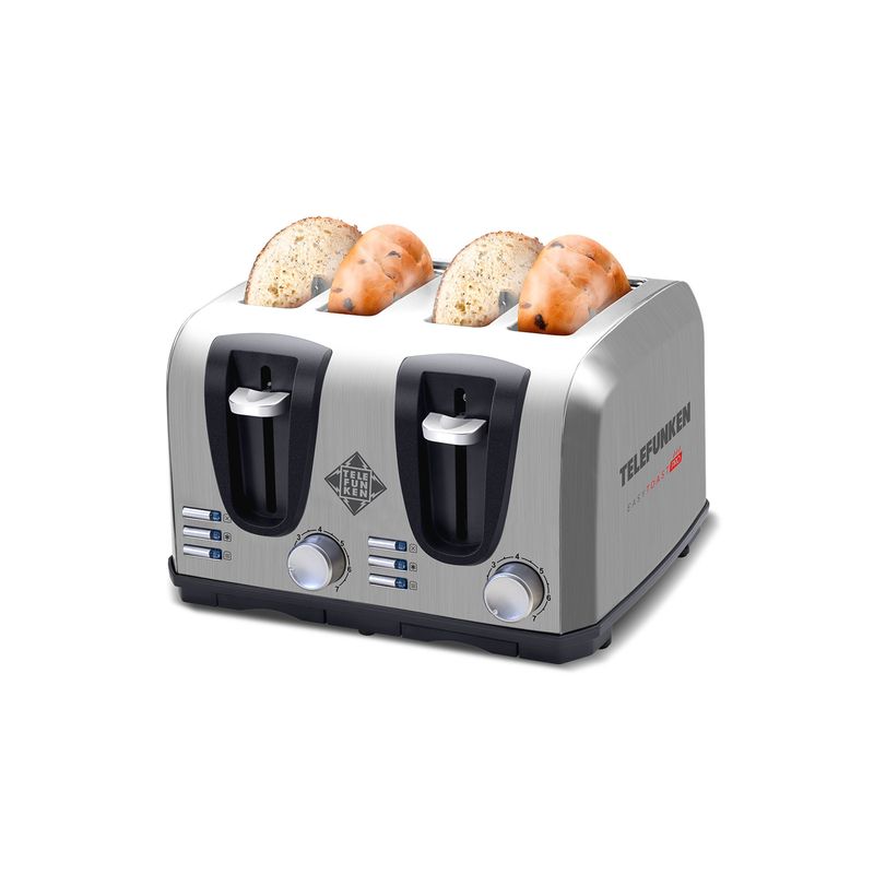 TELEFUNKEN - Tostador Eléctrico 4 Rebanadas Acero