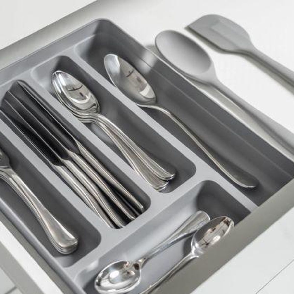 OU - Organizador De Cubiertos Logic Gris OU