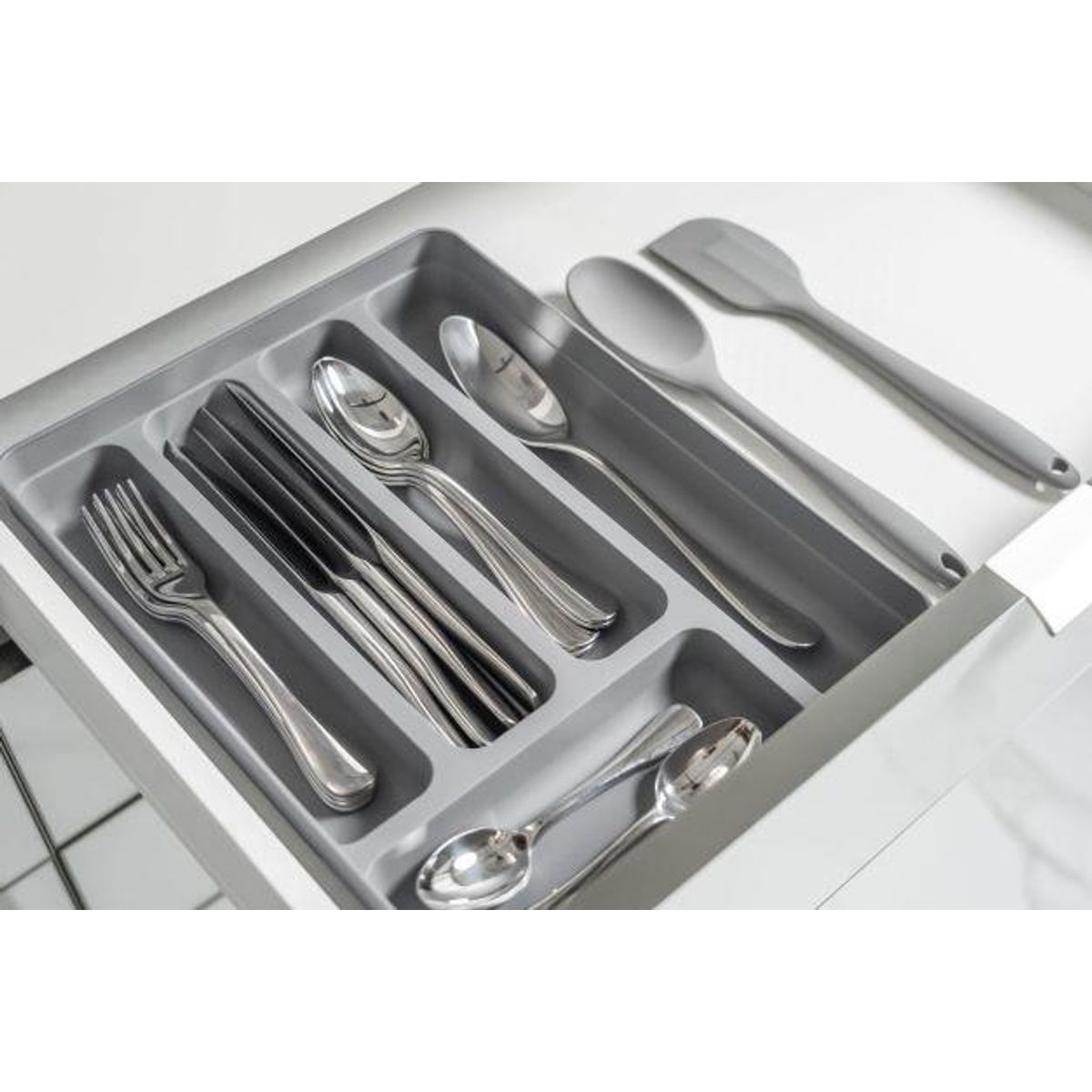 OU - Organizador De Cubiertos Logic Gris OU