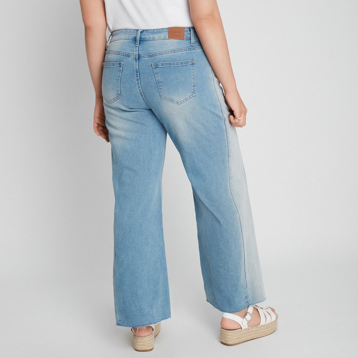 CURVI - Jeans 5 Bolsillos Wide Leg Con cambio de color CURVI