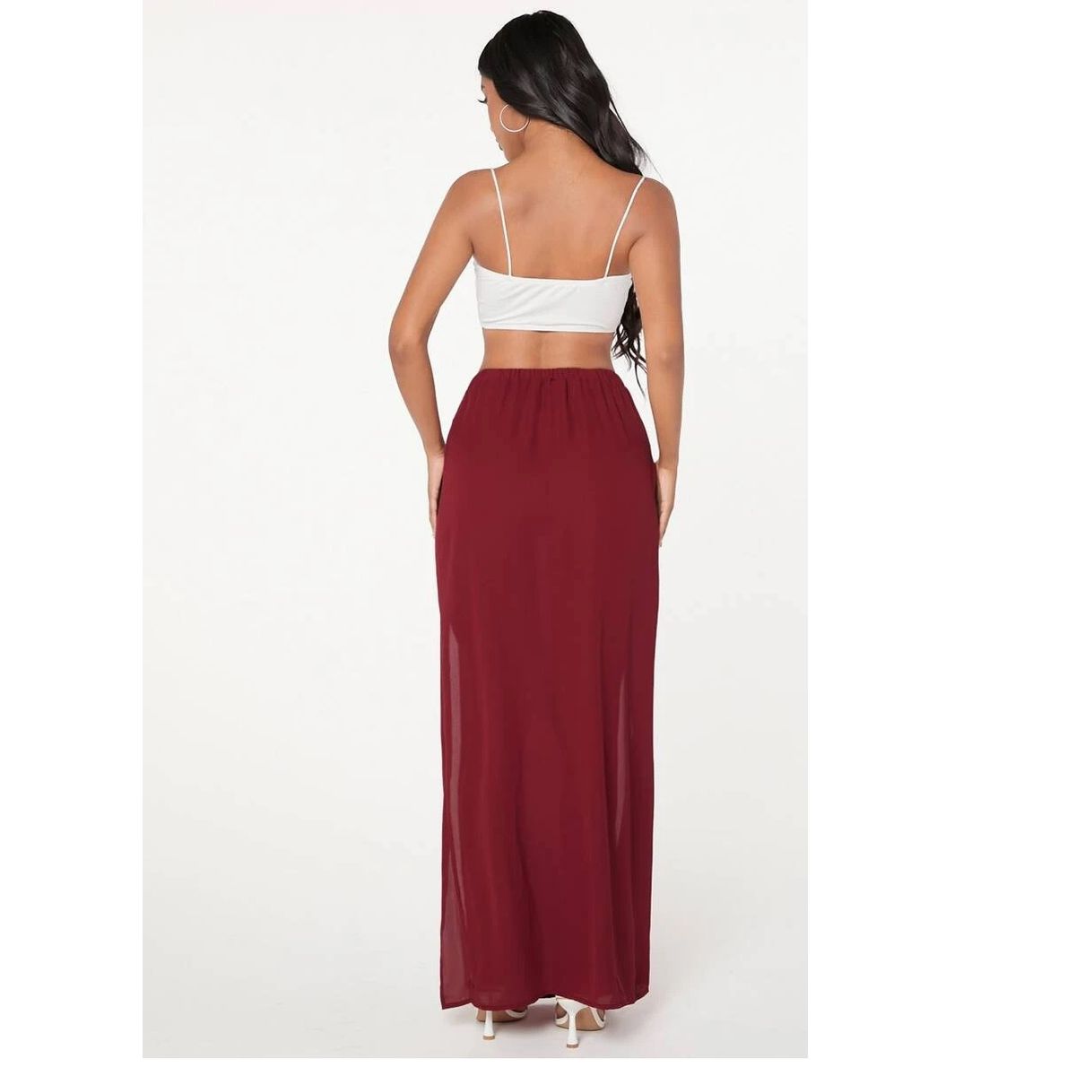 GARSIL - Short Corto Tiro Alto Para Mujer Elegante Con Velo Transparente