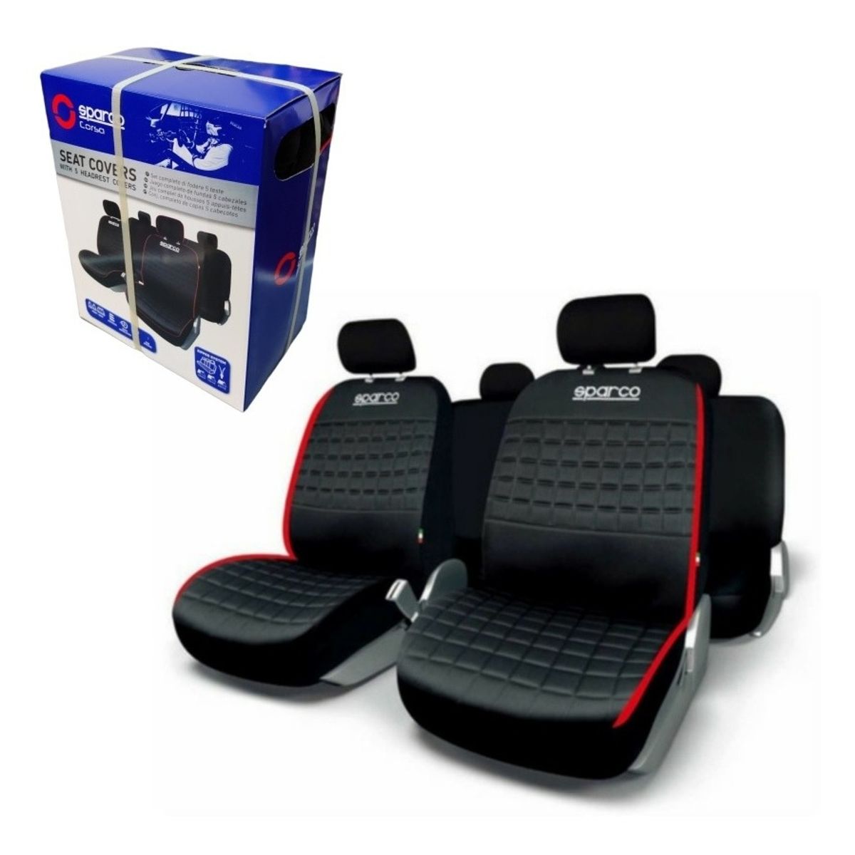SPARCO - Fundas Cubre Asiento Sparco Universal Italia Poliester
