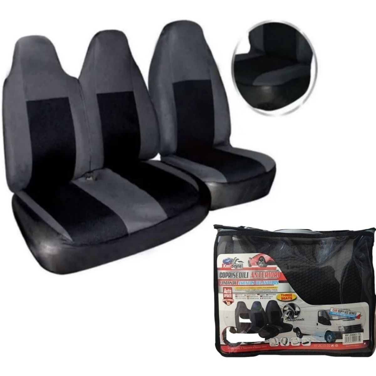 GENERICO - Set Fundas Cubre Asiento Para Furgón 3 Asientos Tela