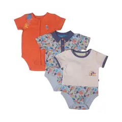 PILLIN - Set 3 Pzas Body Niño Multicolor - Celeste
