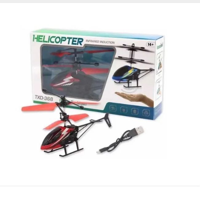 TENXIND - Helicoptero Con Sensor Recargable Volador Rojo