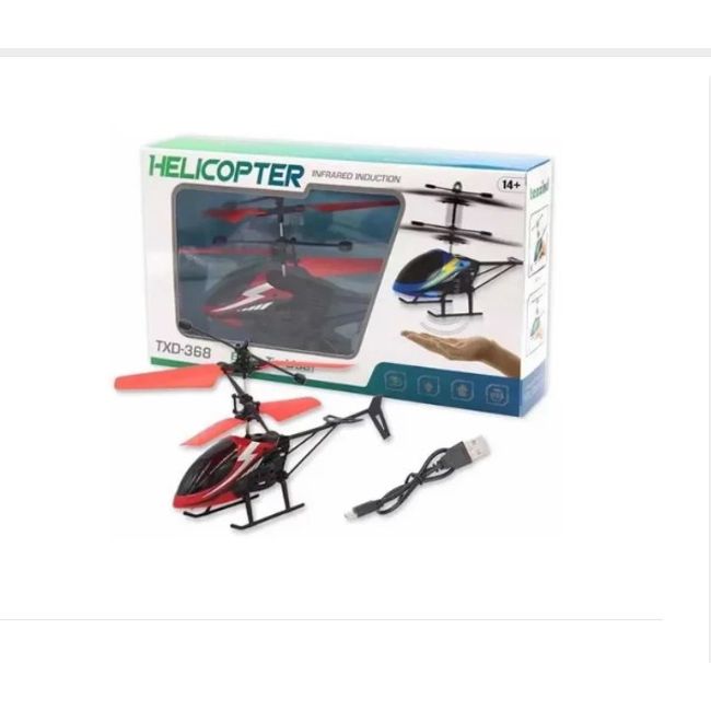 TENXIND - Helicoptero Con Sensor Recargable Volador Rojo