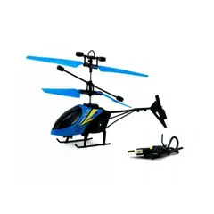 TENXIND - Helicoptero Con Sensor Recargable Volador Azul