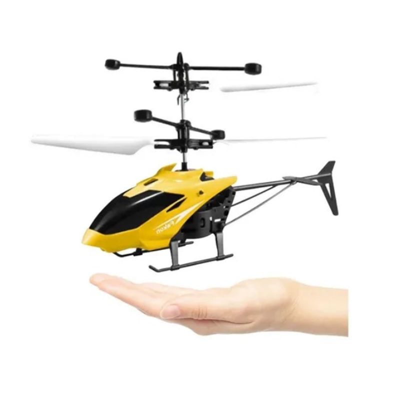 TENXIND - Helicoptero Con Sensor Recargable Volador Amarillo