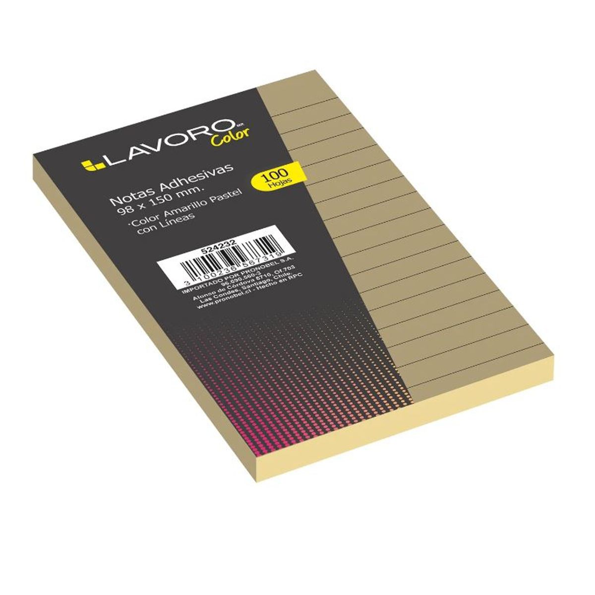 LAVORO - Set Notas Adhesivas Grandes 9,8x15cm Amarilla 100 hojas