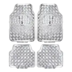 GENERICO - Alfombra Cubre Piso Metálico CROMADO Set 4pcs Auto Tuning
