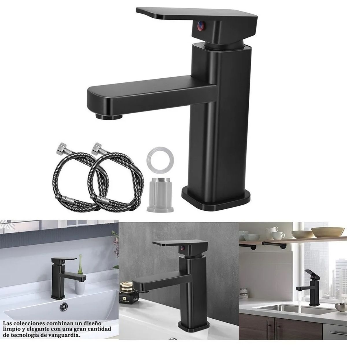 GENERICO - Llave Monomando Lavamanos Cuadrada Clásica