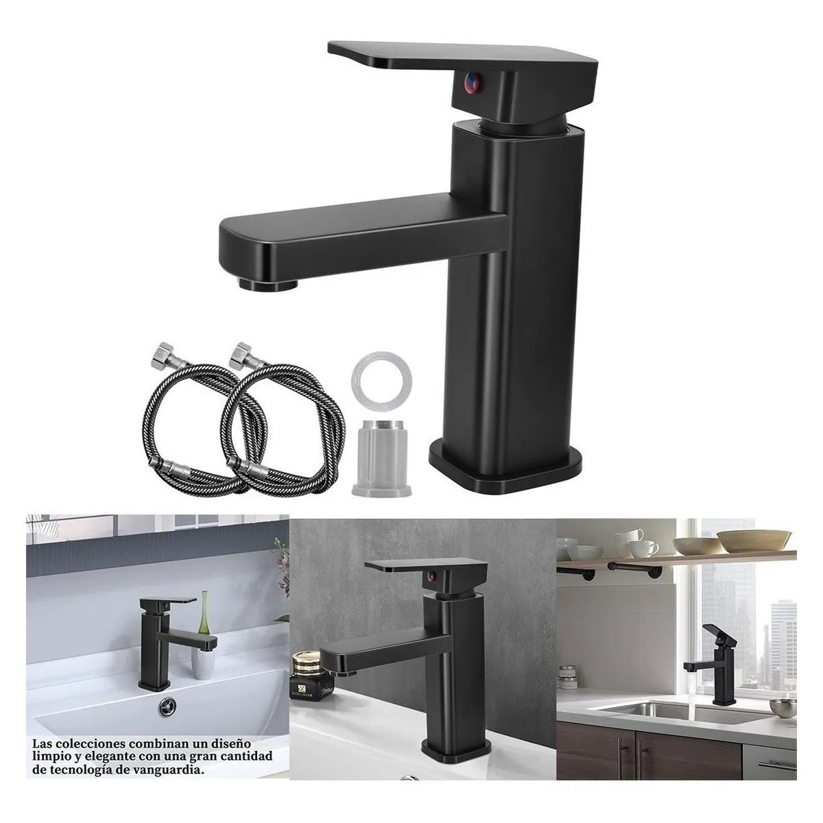 GENERICO - Llave Monomando Lavamanos Cuadrada Clásica