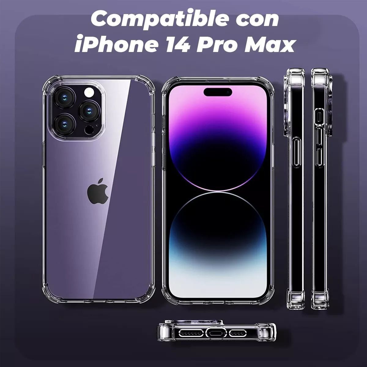 XUNDD - Carcasa para iPhone 14 Pro Transparente Reforzada