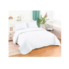 ANNGEBUT - Cubrecama Quilt Color Blanco Invierno 2 Plazas