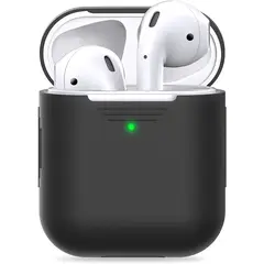 GENERICO - Carcasa Funda Silicona Para AirPods 1 / 2 Negro