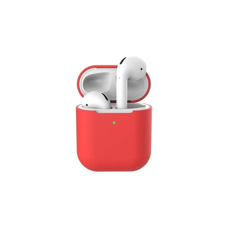 GENERICO - Carcasa Funda Silicona Para AirPods 1 / 2 Rojo
