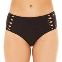 Traje de Baño Calzon Alto Mujer Vivos Negro - Negro