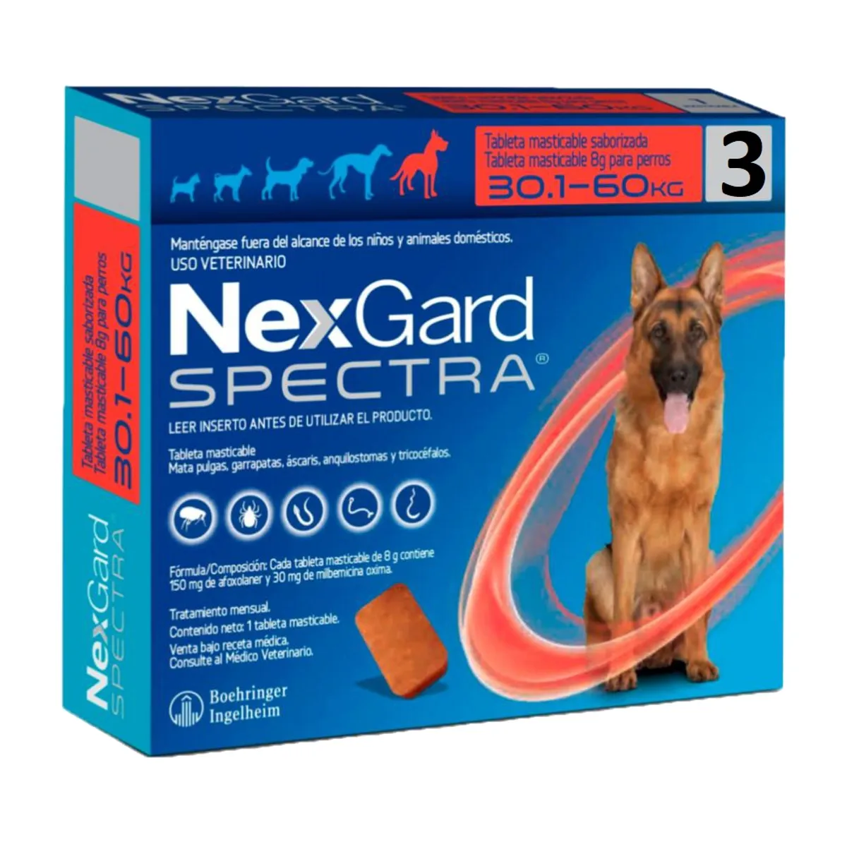 NEXGARD - Nexgard Spectra de 30 a 60 kg, 3 comprimidos