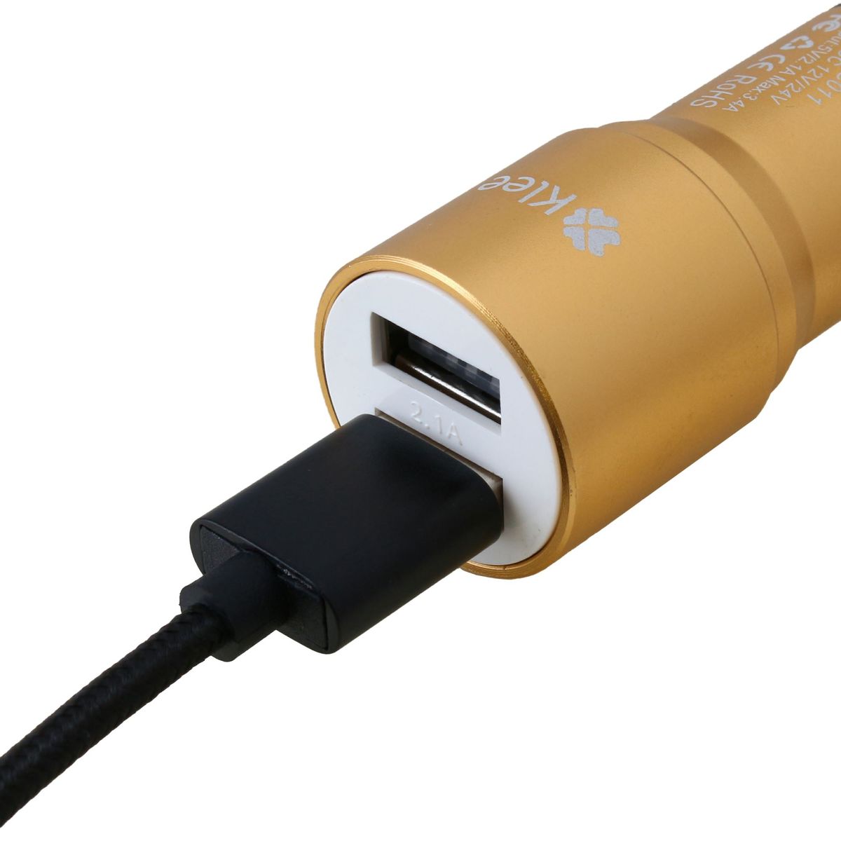 KLEE - Cargador Auto Dual USB  Cable USB Doble Micro
