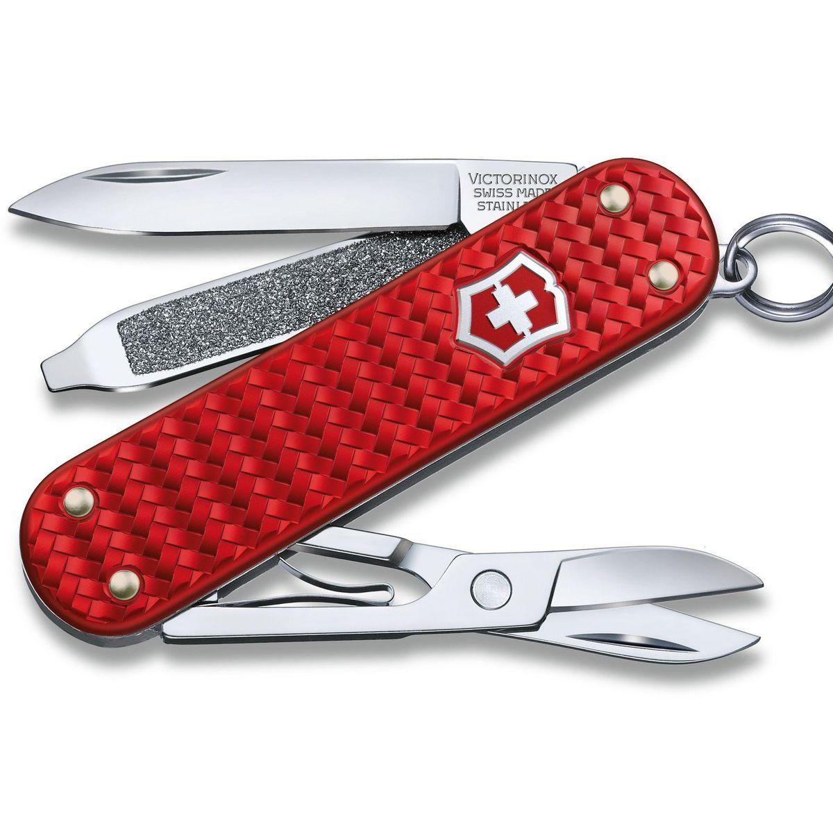 VICTORINOX - Navaja Pequeña Classic Precious Alox Rojo