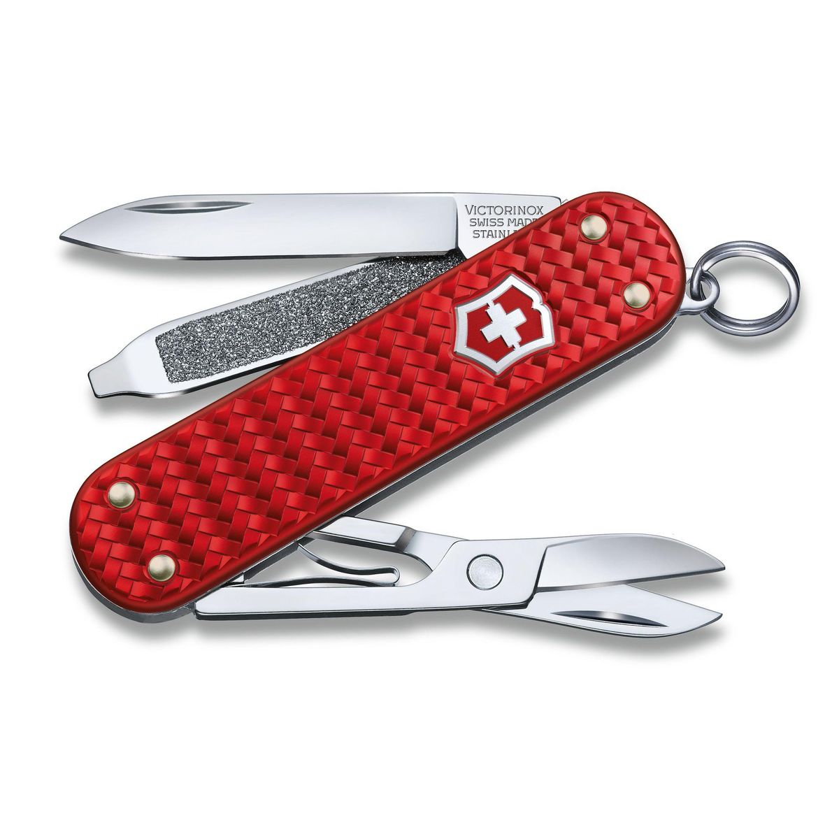 VICTORINOX - Navaja Pequeña Classic Precious Alox Rojo