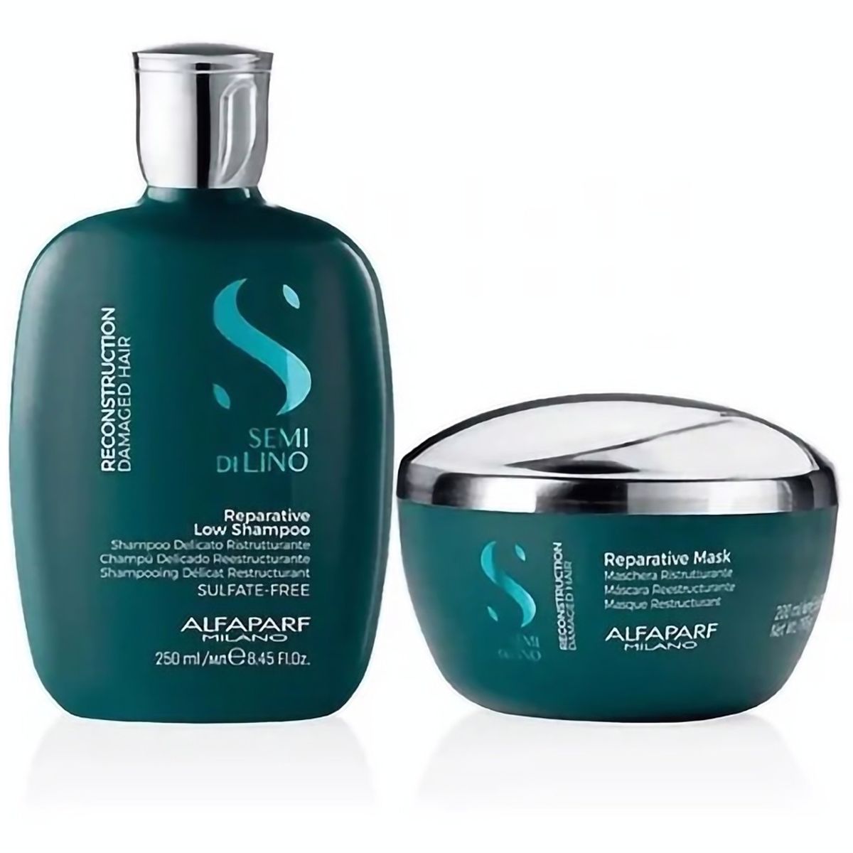ALFAPARF MILANO - Shampoo Y Mascara Reparación Semi Di Lino Alfaparf