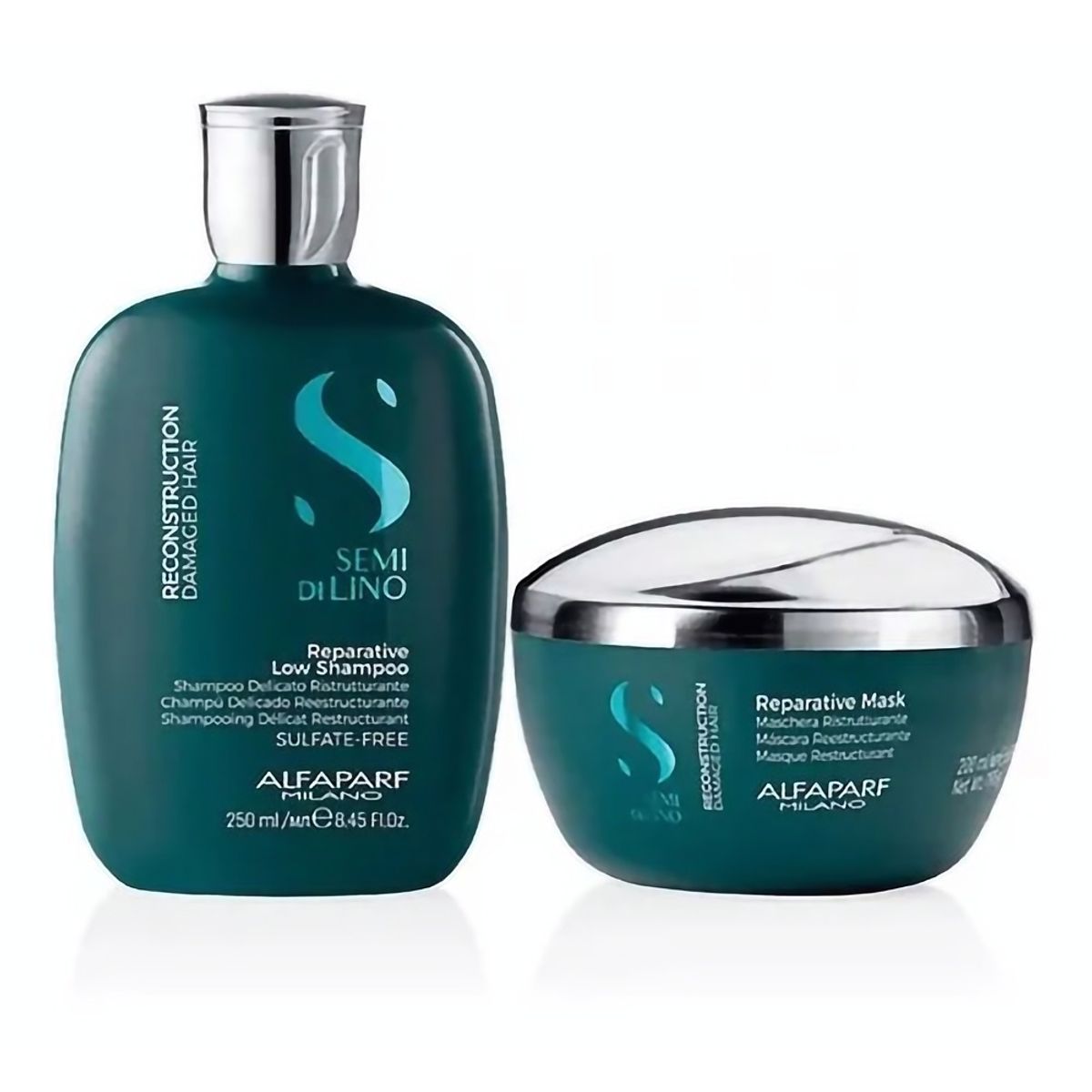 ALFAPARF MILANO - Shampoo Y Mascara Reparación Semi Di Lino Alfaparf