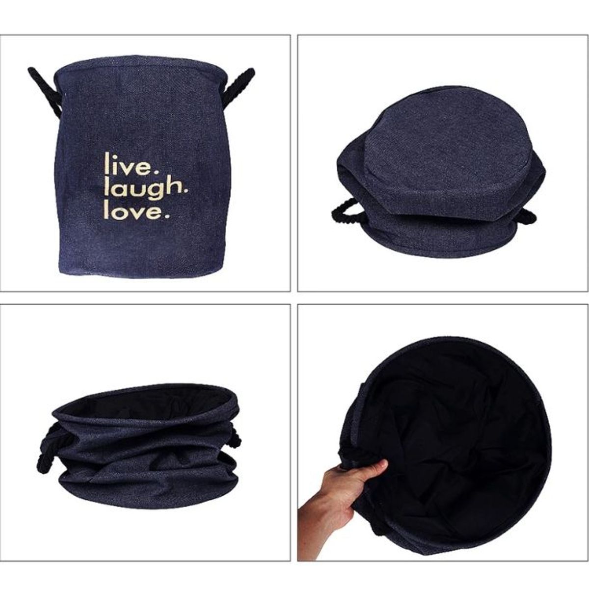 CRUSEC - Cesta Canasto De Ropa Sucia 62 Litros Plegable - Azul