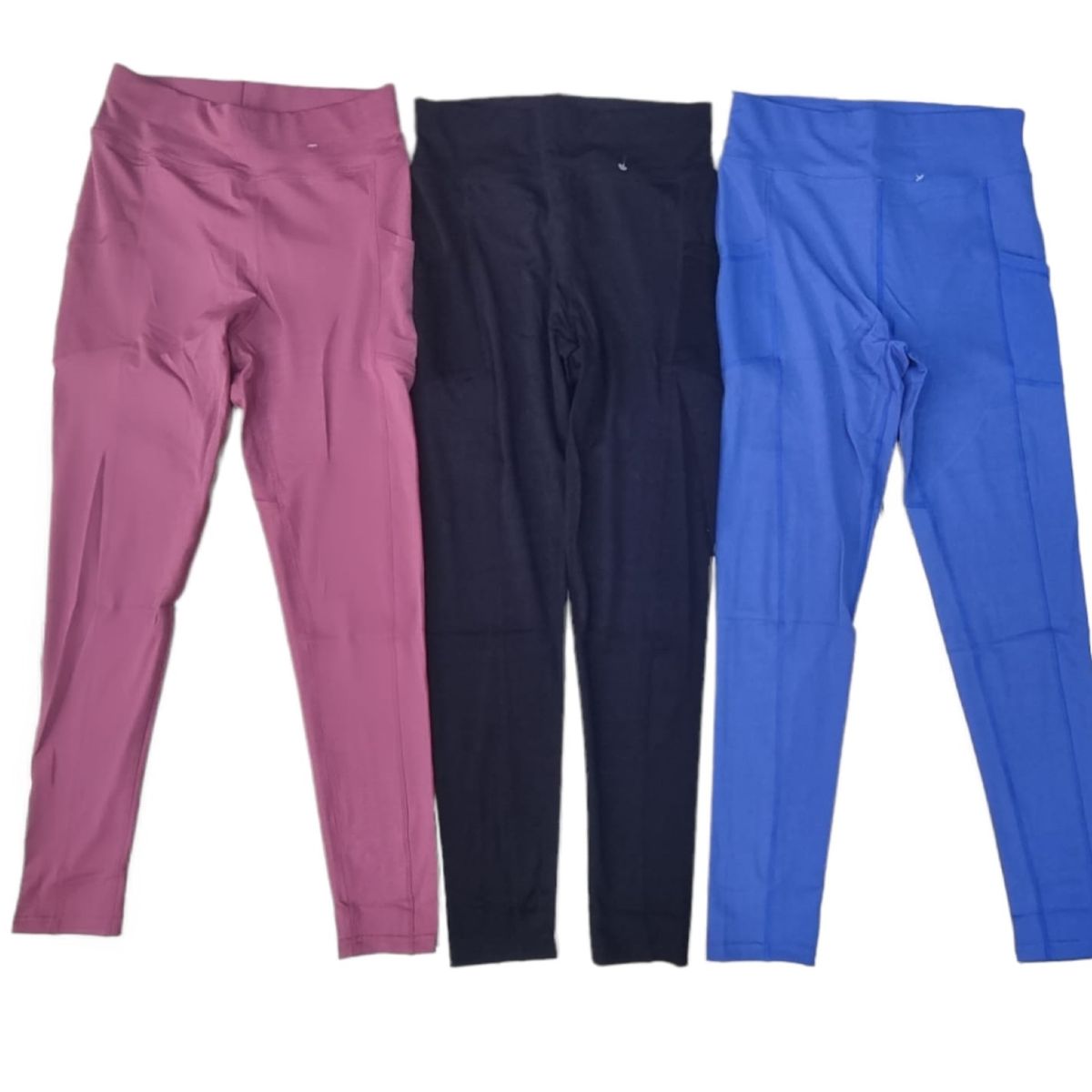 AGW - Pack 3 Calzas Con Bolsillos Lisa Mujer Excelente Calidad.