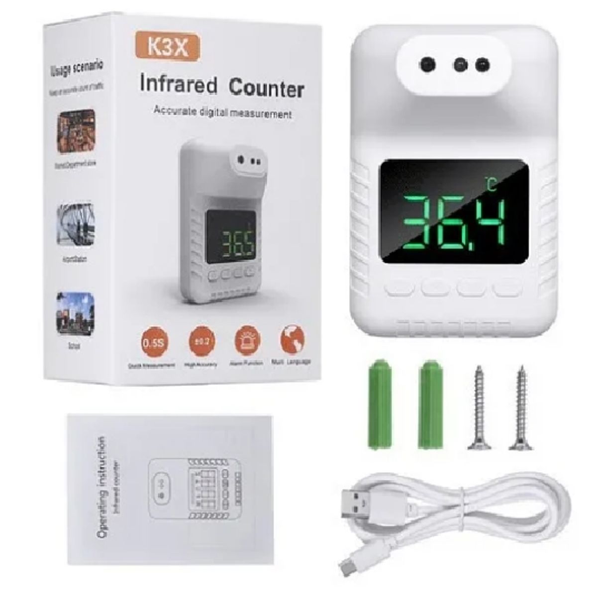 OEM - Termómetro Infrarrojo Digital Sin Contacto 1seg Pared