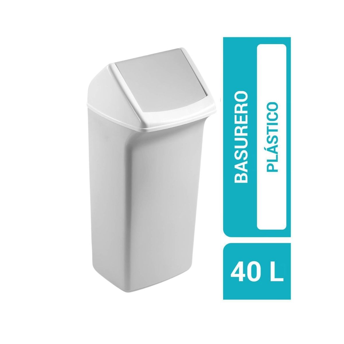 DURABLE - Basurero Durabin 40 Tapa Abatible Durable Gris