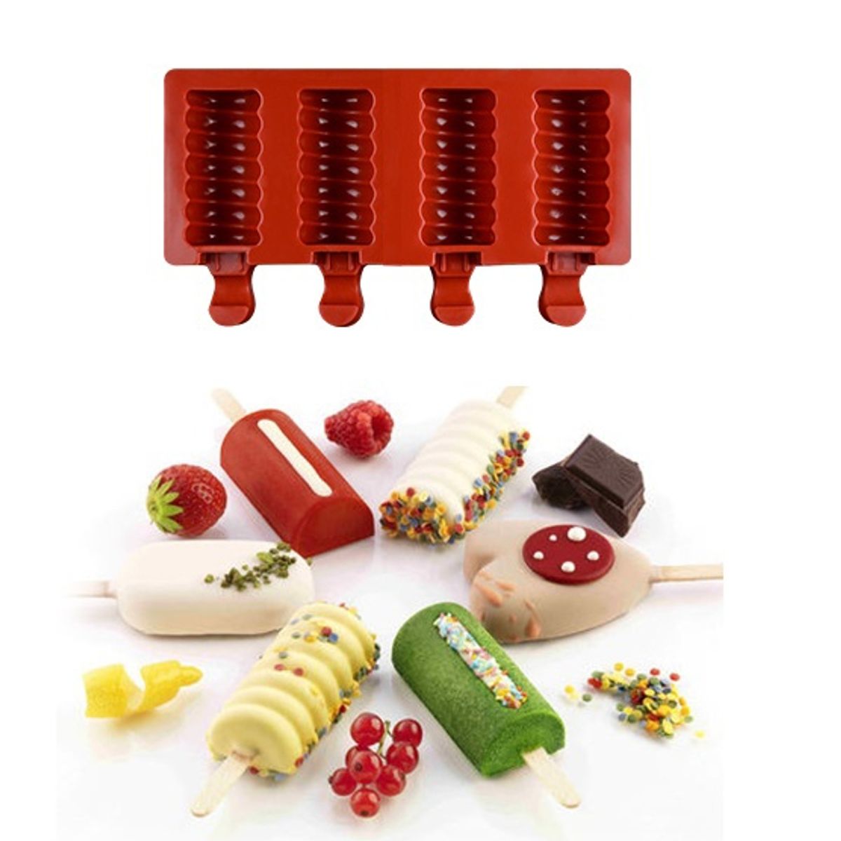 GENERICO - Moldes De Silicona Para Helados Molde Paletas Molde Helado Mini92049