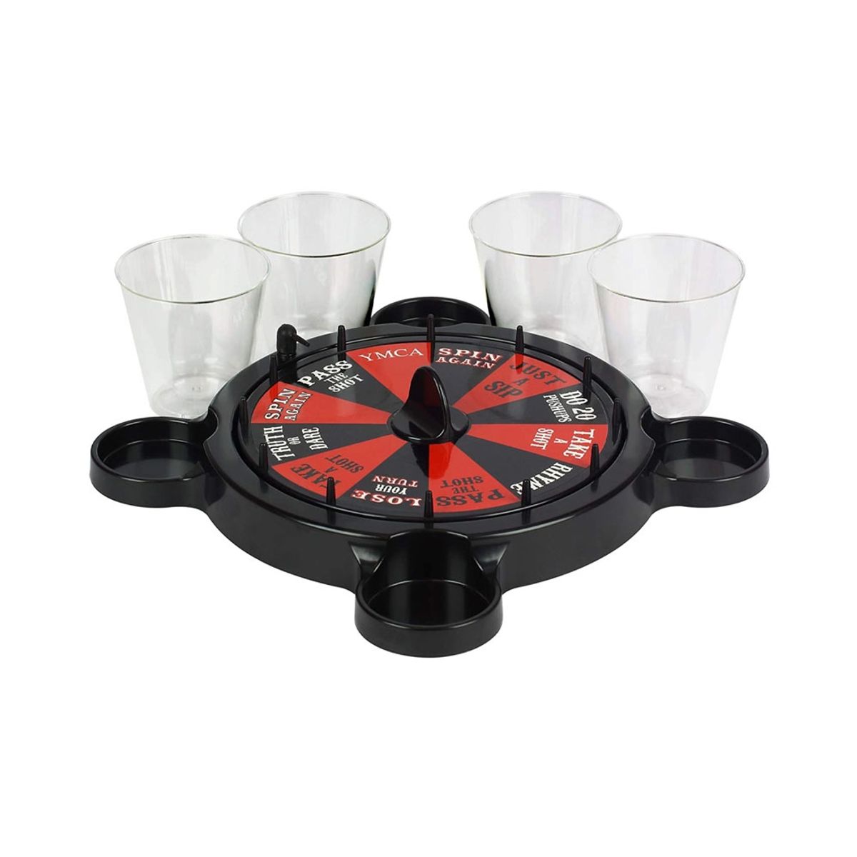 GENERICO - Juego Ruleta Tragos Bebidas 4 Vasos Shots Casino