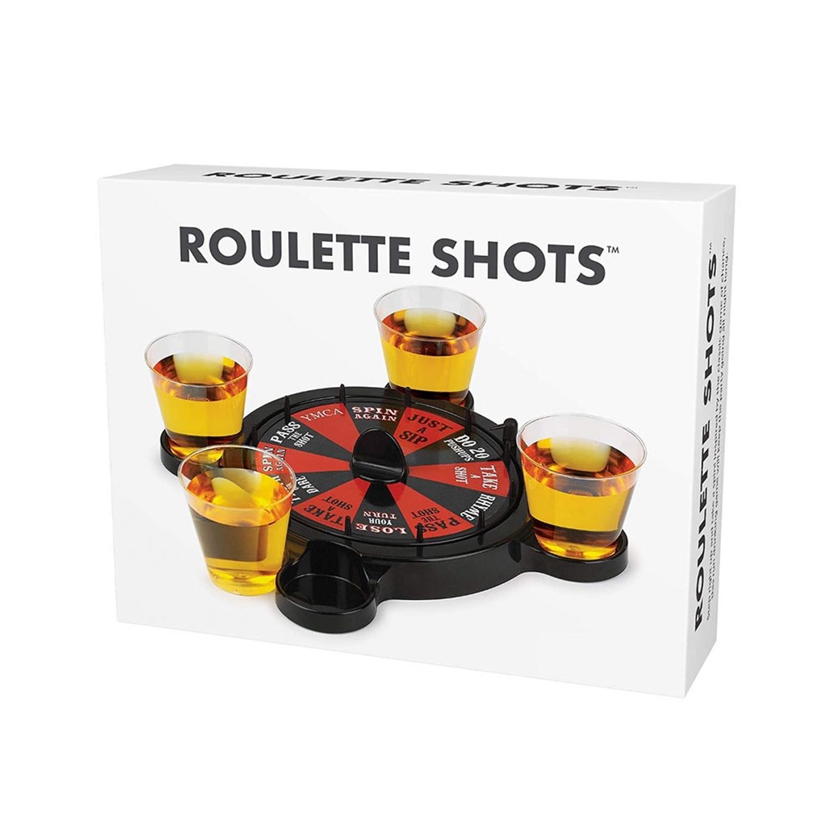 GENERICO - Juego Ruleta Tragos Bebidas 4 Vasos Shots Casino