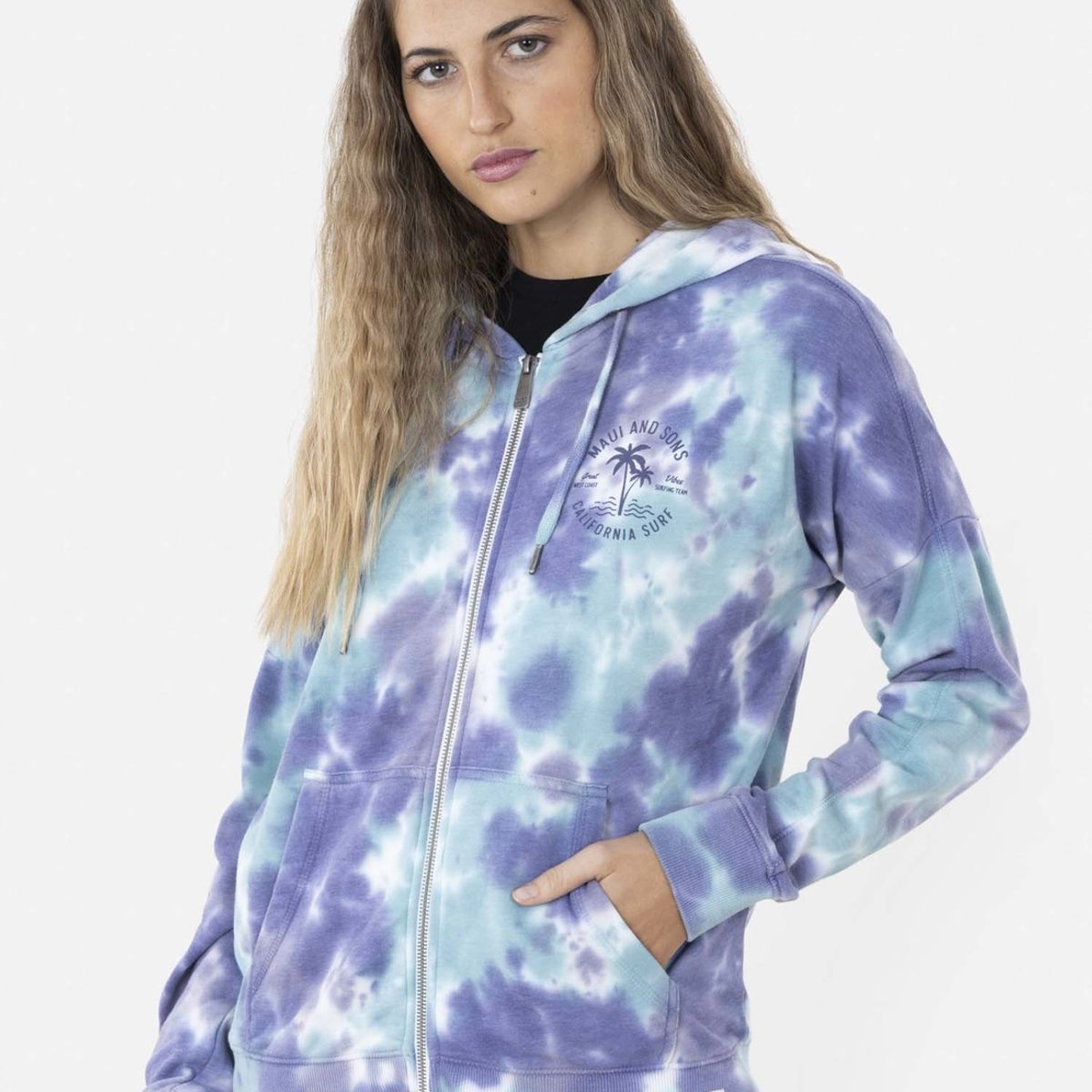 MAUI AND SONS - Poleron Fullzipper CLEAR ON THE OCEAN FZ Mujer Multicolor Maui and Sons