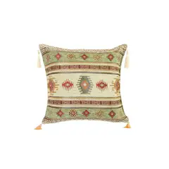 TURKUAZ - Cojín turco 42x42 Kilim Beige y Verde