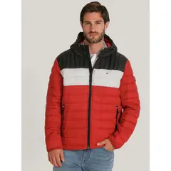 TOMMY HILFIGER - Parka Weight Quilted Colorblock Multicolor