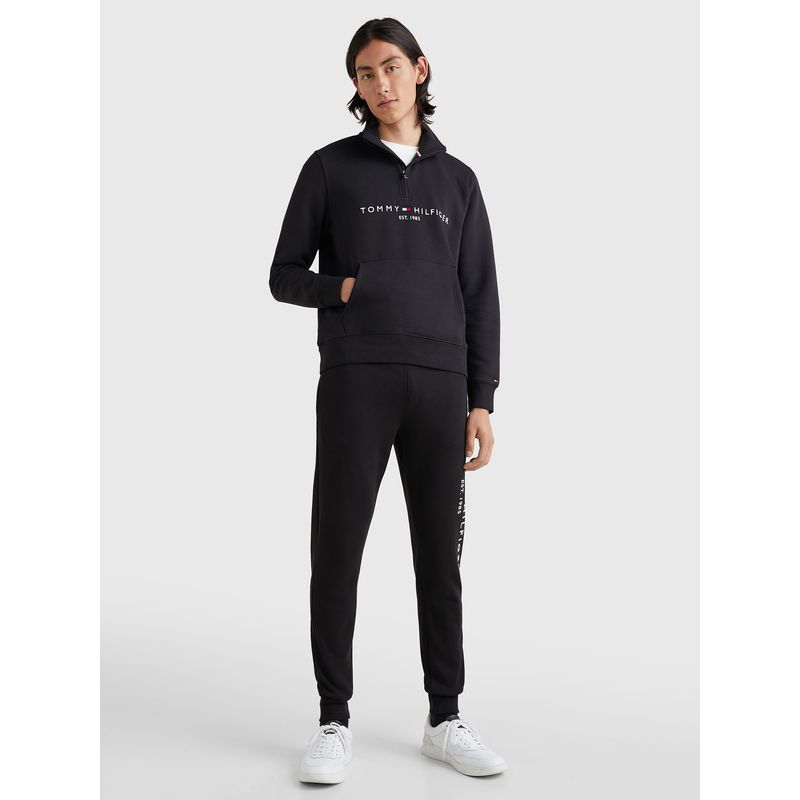 TOMMY HILFIGER - Joggers Branded Orgánic Cotton Negro Tommy Hilfiger